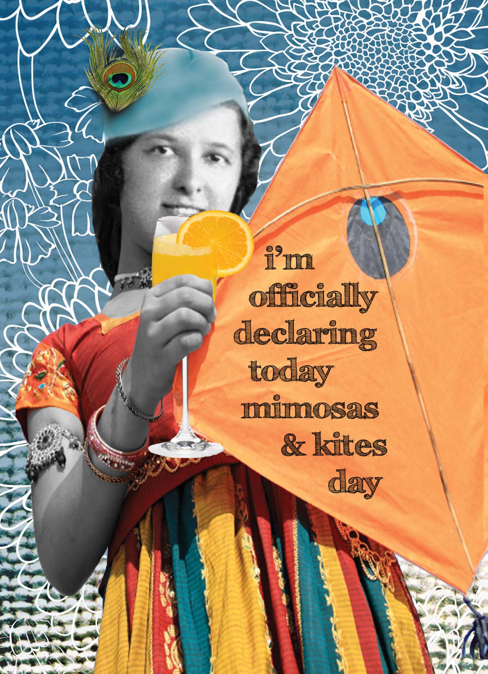 324 Mimosas and Kites Greeting Card